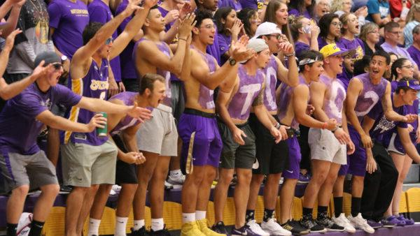 Excited fans at basketball